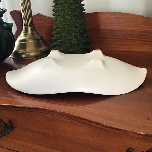 Large Vintage McCoy Footed Bowl Wavy Pedestal Plate Pottery Art Deco MCM - Picture 9 of 16